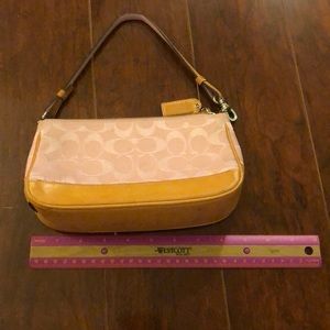 Pink Signature Coach Wristlet